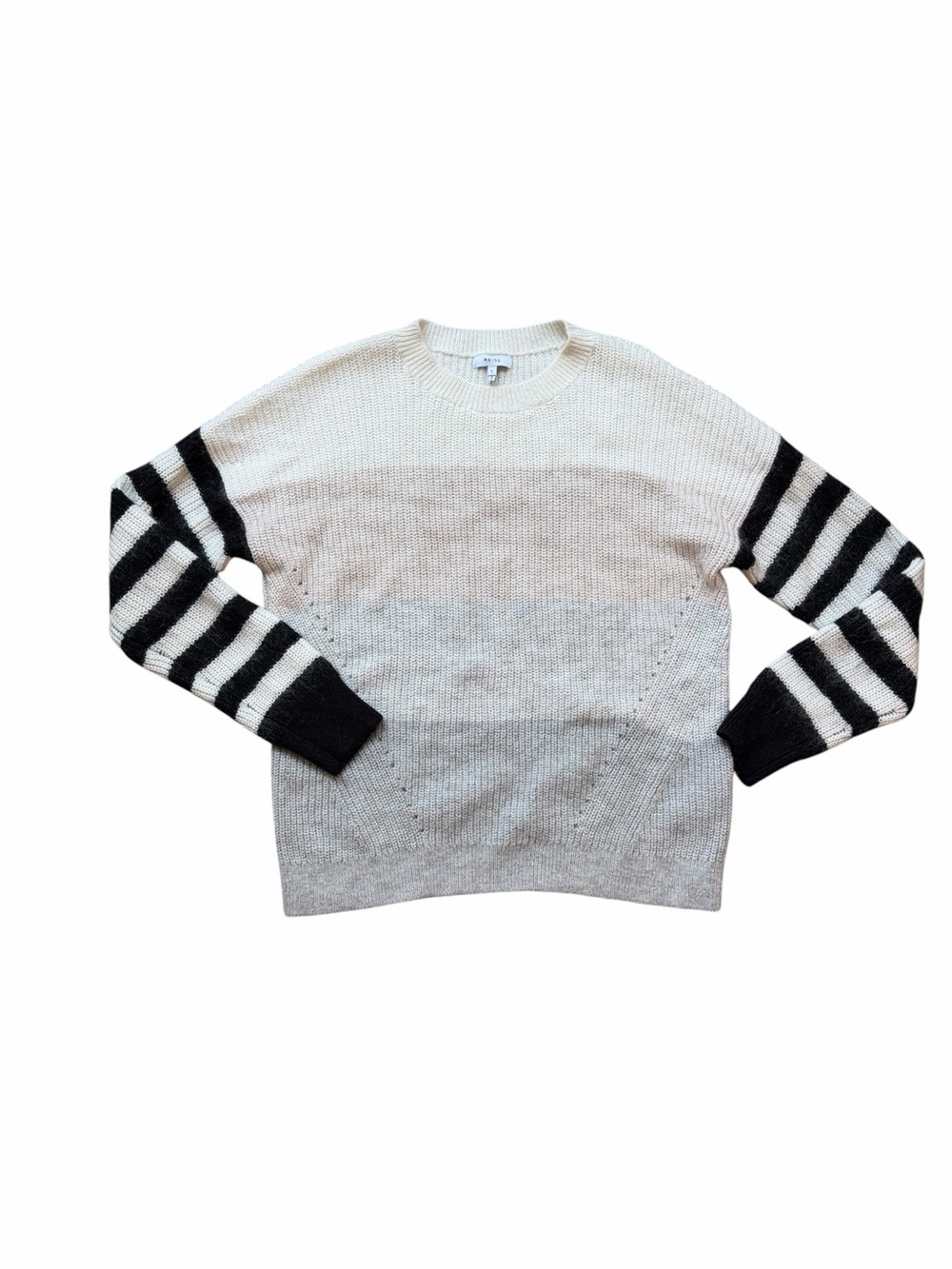 Reiss Striped Cotton Mohair Blend Crew Neck Sweater